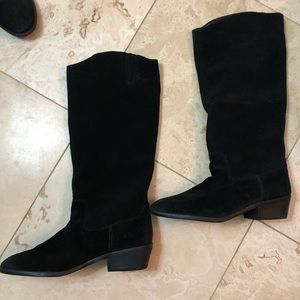 Frye & Co black suede Caden stitch boots